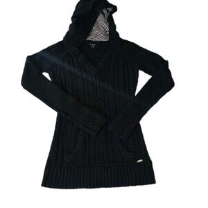 Guess  Black Knit Sweater Long Sleeve Pull Over Sz M
